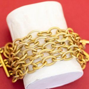 8 Inch Vintage Gold Tone Multi Chains Elegant Bracelet by  Anne Klein - F47